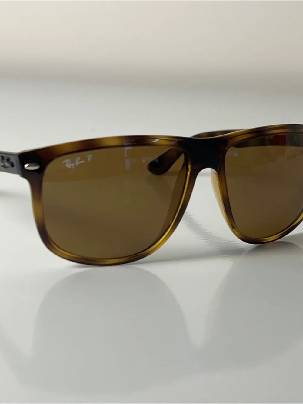Ray Ban Boyfriend Polarized Sunglasses Tortoise Frame / Brown Lens
